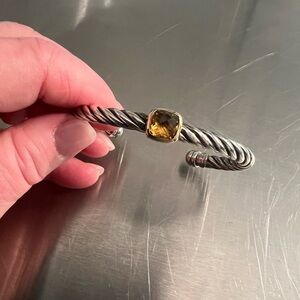 Phillip Gabriel Menegatti Sterling Silver & Citrine Twisted Cuff Bracelet